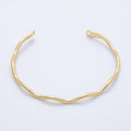 16K Gold Filled 4mm Minimalist Wavy Half Cuff Bracelet Finding for Bangle Supply | WA-04422