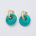 16K Gold Filled Natural Gemstone Donut Drop Oblong Hoop Earrings | EARRINGS-00245 ~ EARRINGS-00247