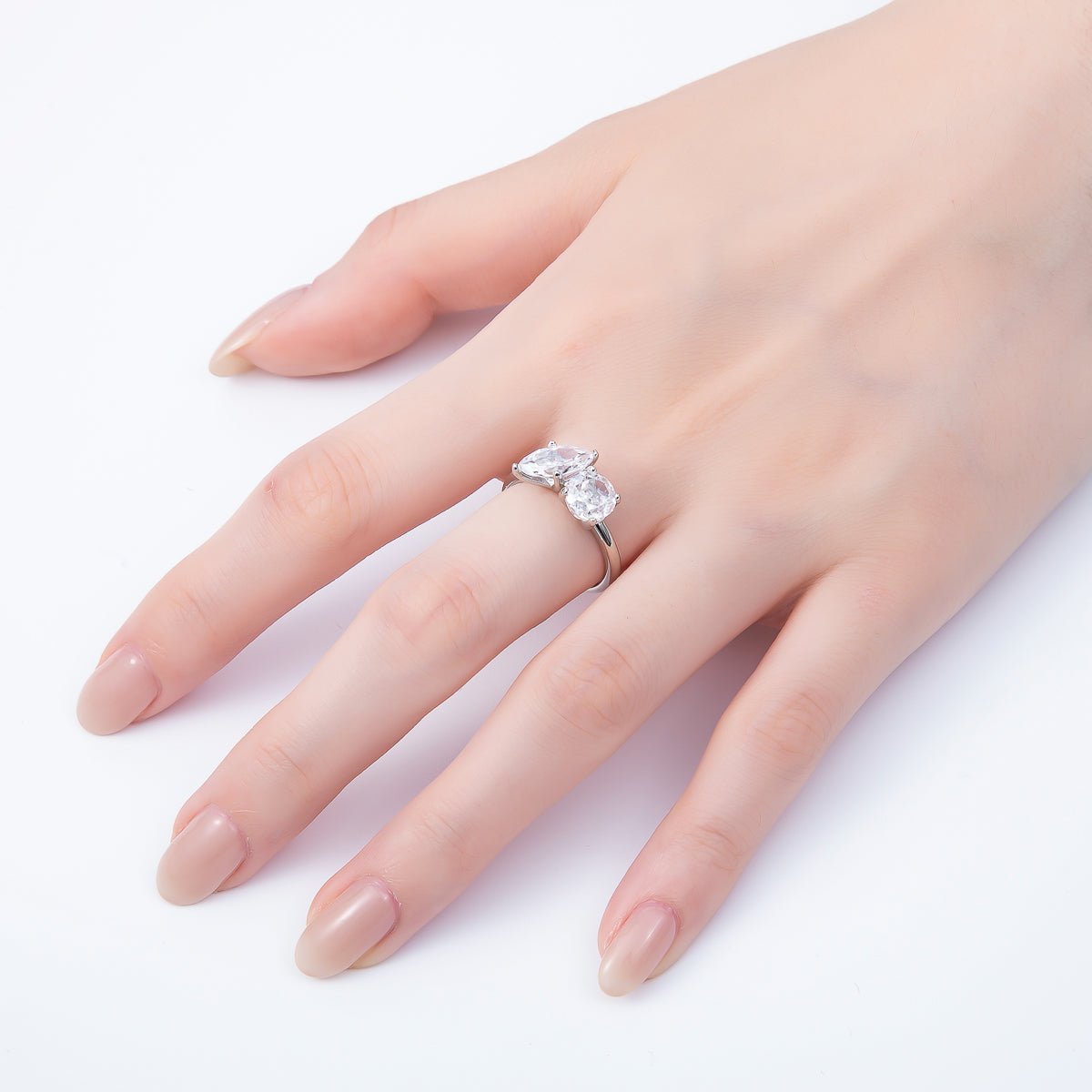 16K Gold Filled Round Marquise CZ Solitaire Adjustable Ring in Gold & Silver | Rings-00094 Rings-00095
