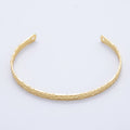 16K Gold Filled 4.5mm Geometric Hammered Half Cuff Bracelet Finding for Bangle Supply | WA-04412