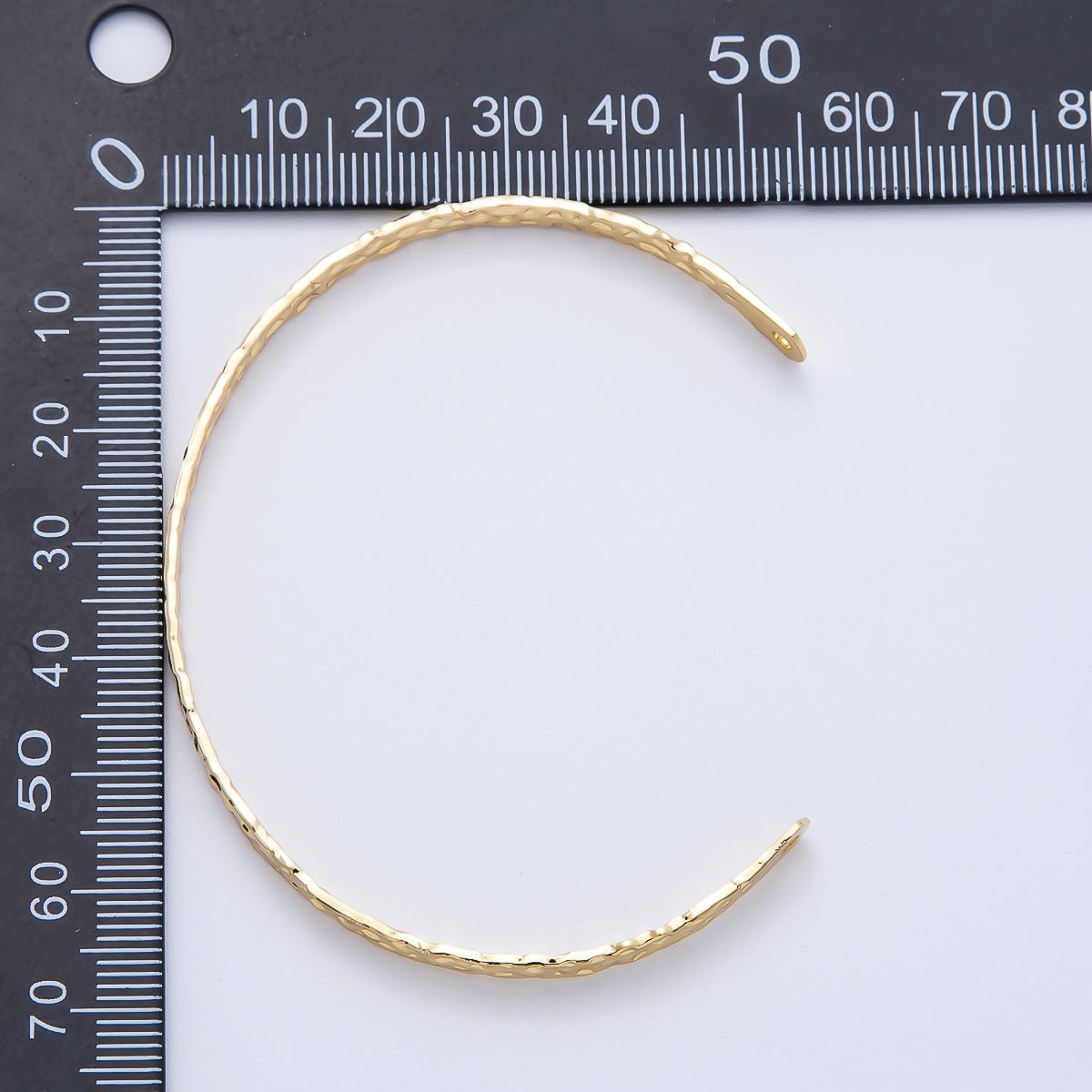16K Gold Filled 4.5mm Geometric Hammered Half Cuff Bracelet Finding for Bangle Supply | WA-04412