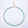 16K Gold Filled 4mm Turquoise Rondelle Tube Bead Gemstone Chain 16 Inch Choker Necklace w Extender | WA-04302