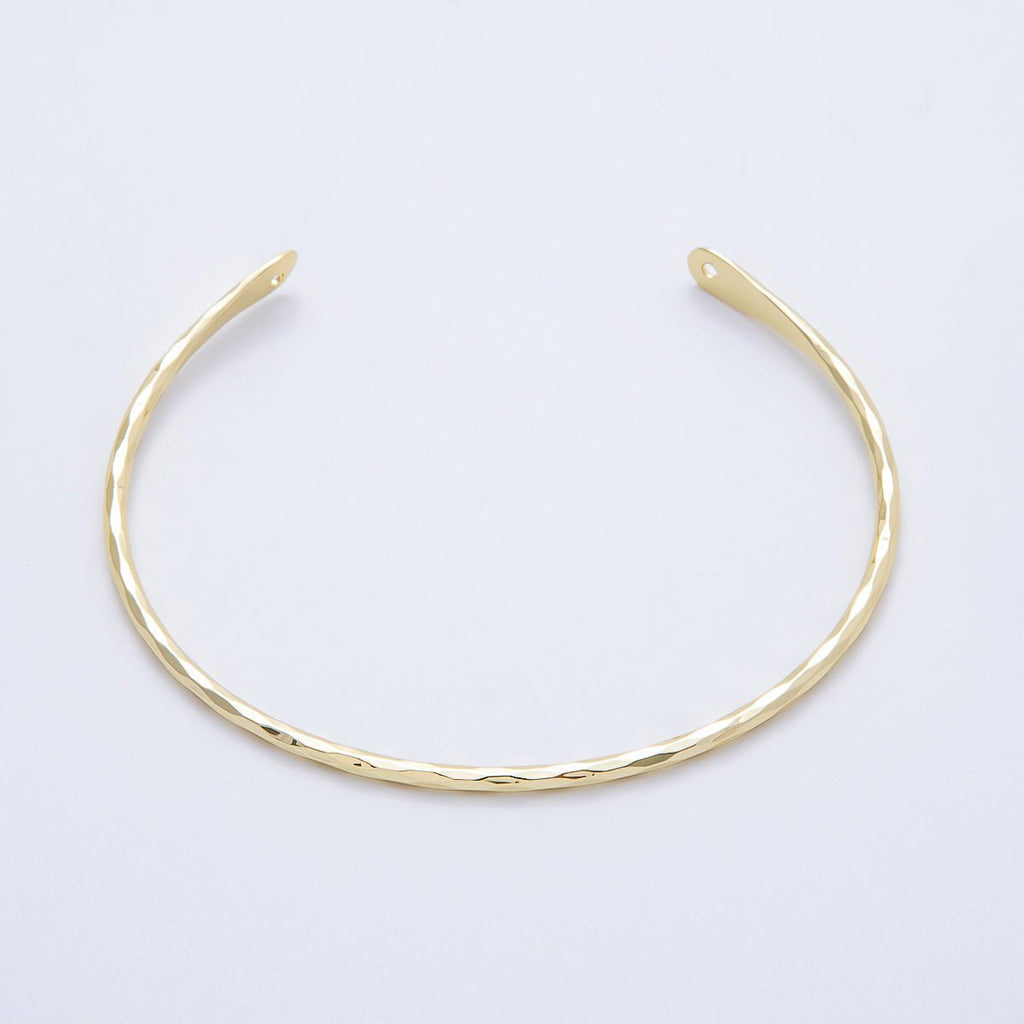 16K Gold Filled Wavy Multifaceted Half Cuff Bracelet Finding for Bangle Supply | WA-04457