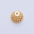 18K Gold 11mm Geometric Filigree Cap Bead | Z1665