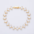 18K Gold Filled 10mm Clear Marquise CZ Tennis Chain 8 Inch Bracelet | WA-04193