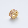 18K Gold Filled 10mm Double Enamel Rondelle Bead | Beads-00009-Beads-00014