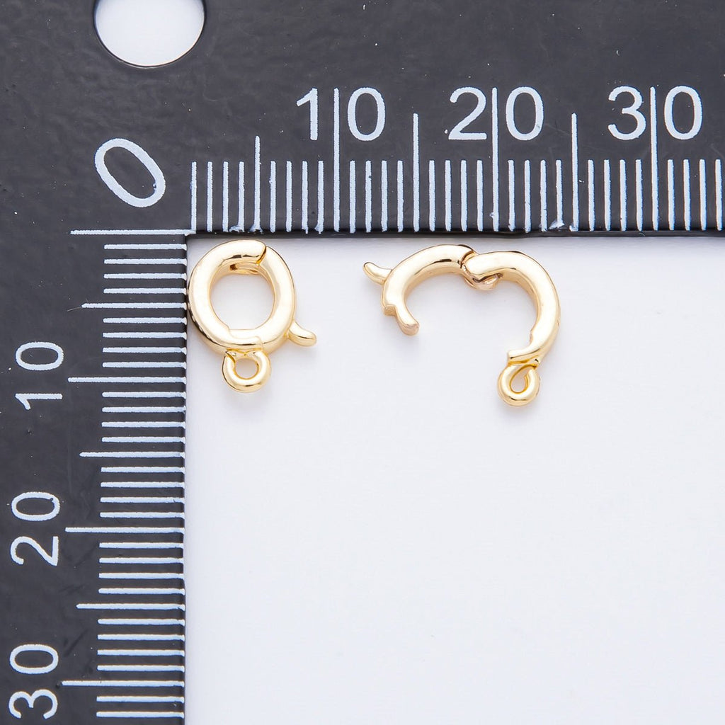 18K Gold Filled 10mm Minimalist Pull Spring Ring Clasp Closure Finding | Findings-00041