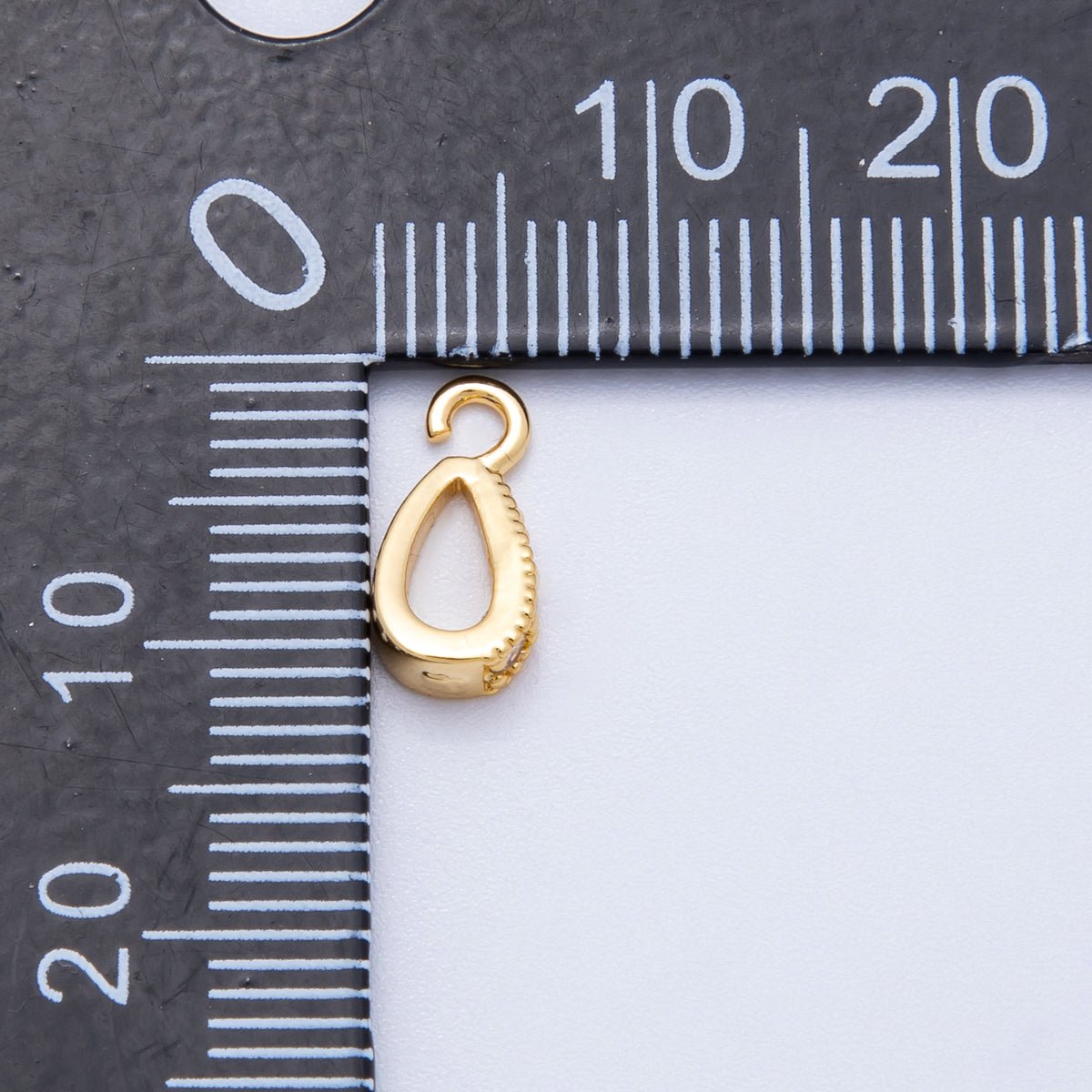 18K Gold Filled 11mm Micro Paved CZ Open Loop Bail Pendant Findings in Gold & Silver | Findings-00129 Findings-00130