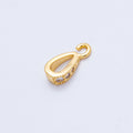 18K Gold Filled 11mm Micro Paved CZ Open Loop Bail Pendant Findings in Gold & Silver | Findings-00129 Findings-00130