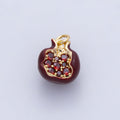 18K Gold Filled 11mm Red 3D Pomegranate Fruit Charm | AF1478