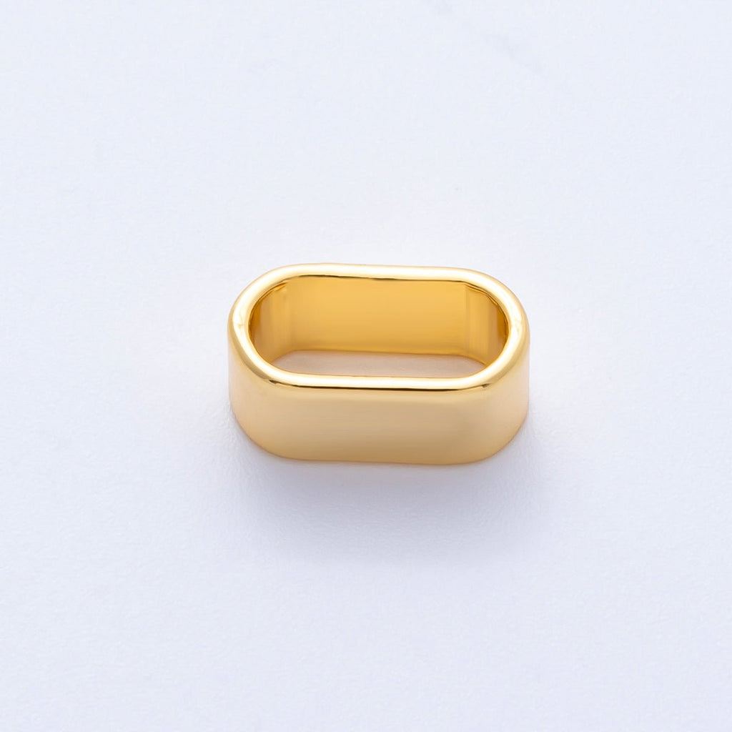 18K Gold Filled 12.5mm Minimalist Wide Slide Bead Finding | Z1672
