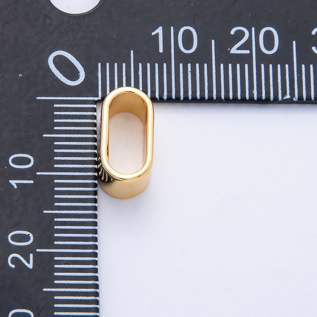 18K Gold Filled 12.5mm Minimalist Wide Slide Bead Finding | Z1672