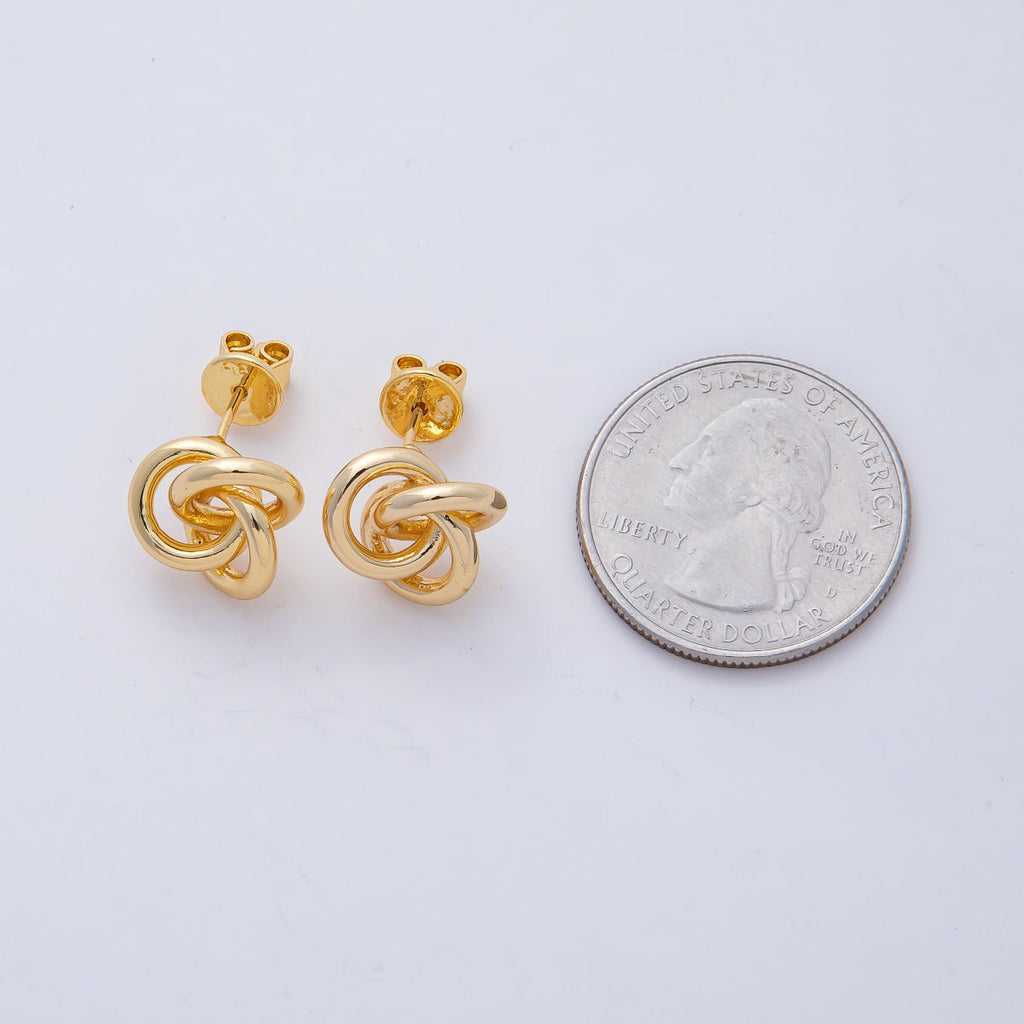18K Gold Filled 12.7mm Multiple Knot Geometric Stud Earrings | AD1666