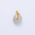 18K Gold Filled 12mm Clear CZ Light Green Jade Gemstone Mini Charm | Charms-00317