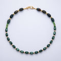 18K Gold Filled 12mm Green Aventurine Pebble Round Bead 19.5 Inch Necklace | WA-04136