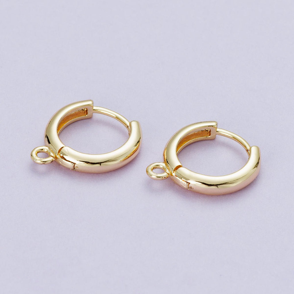 18K Gold Filled 12mm Open Loop Drop Huggie Earrings in Gold & Silver | Findings-00088 Findings-00089