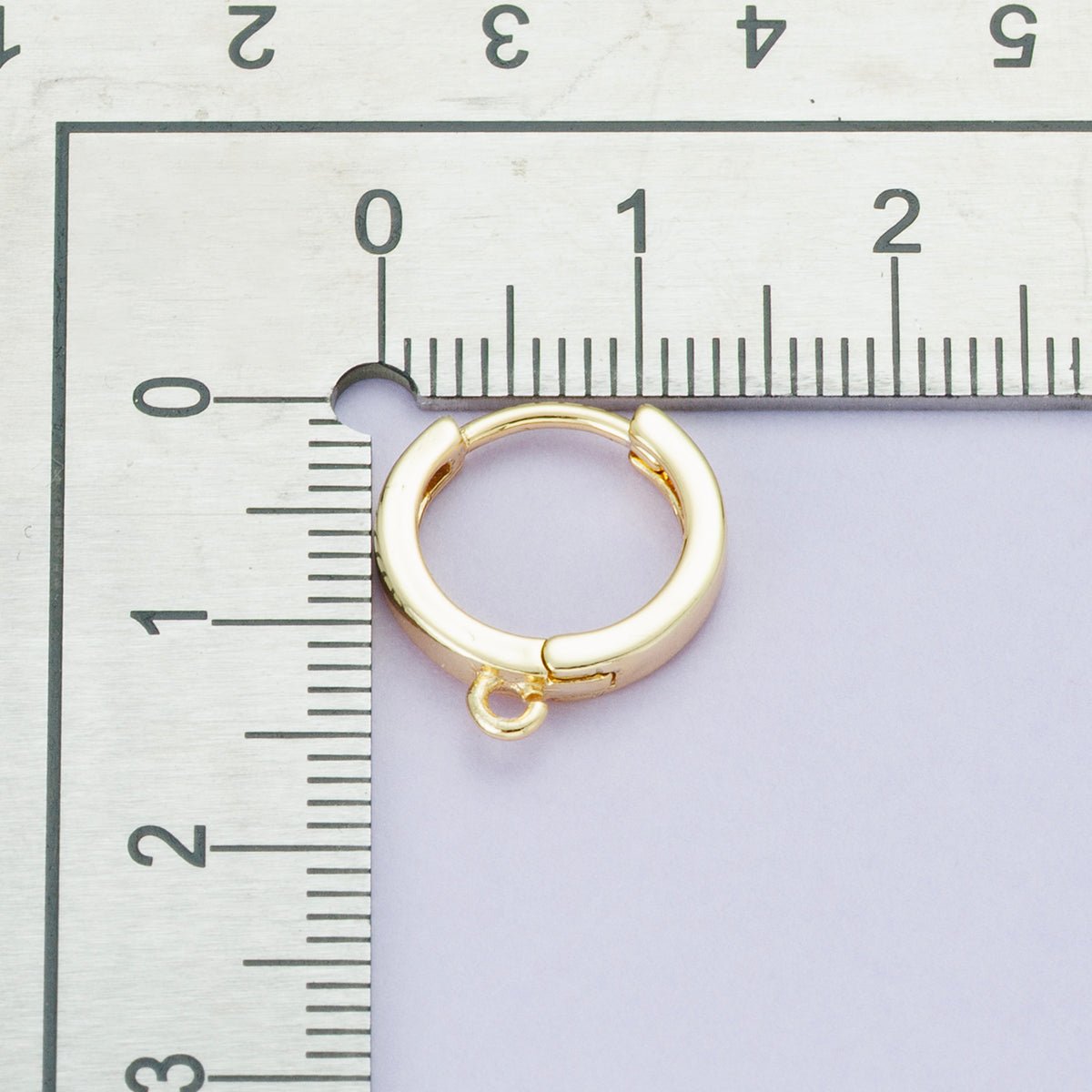 18K Gold Filled 13.5mm Minimalist Open Loop Drop Huggie Earrings in Gold & Silver | Findings-00106 Findings-00107