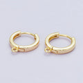 18K Gold Filled 13.5mm Minimalist Open Loop Drop Huggie Earrings in Gold & Silver | Findings-00106 Findings-00107