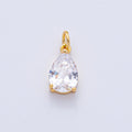 18K Gold Filled 13mm Clear CZ Teardrop Mini Charm | AK029