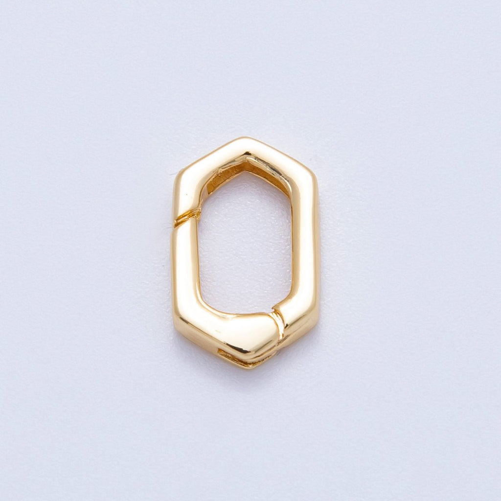 18K Gold Filled 13mm Hexagonal Minimalist Push Gate Enhancer | Findings-00122