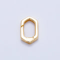 18K Gold Filled 13mm Hexagonal Minimalist Push Gate Enhancer | Findings-00122