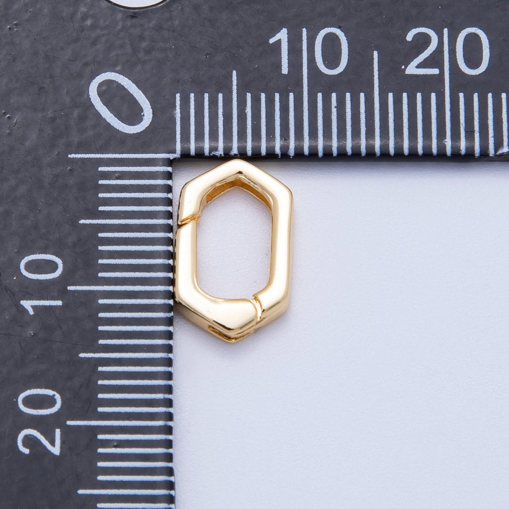 18K Gold Filled 13mm Hexagonal Minimalist Push Gate Enhancer | Findings-00122
