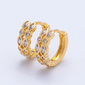 18K Gold Filled 13mm Marquise Round CZ Huggie Earrings | Earrings-00210