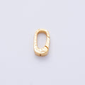 18K Gold Filled 13mm Minimalist Textured Oblong Push Gate Closure Findings | Z1675