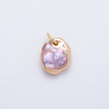 18K Gold Filled 13mm Purple Foiled Baroque Freshwater Pearl Charm | Charms-00642