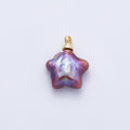 18K Gold Filled 14mm Purple Baroque Freshwater Pearl Celestial Star Charm | Charms-00477