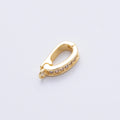 18K Gold Filled 14mm Push Gate Oval CZ Minimalist Finding in Gold & Silver | Findings-00001 Findings-00002