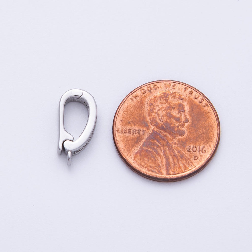 18K Gold Filled 14mm Push Gate Oval CZ Minimalist Finding in Gold & Silver | Findings-00001 Findings-00002