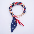 18K Gold Filled 15 Inch USA Red White Blue Flag Keychain Accessories Patriotic 4th of July | WB-00341