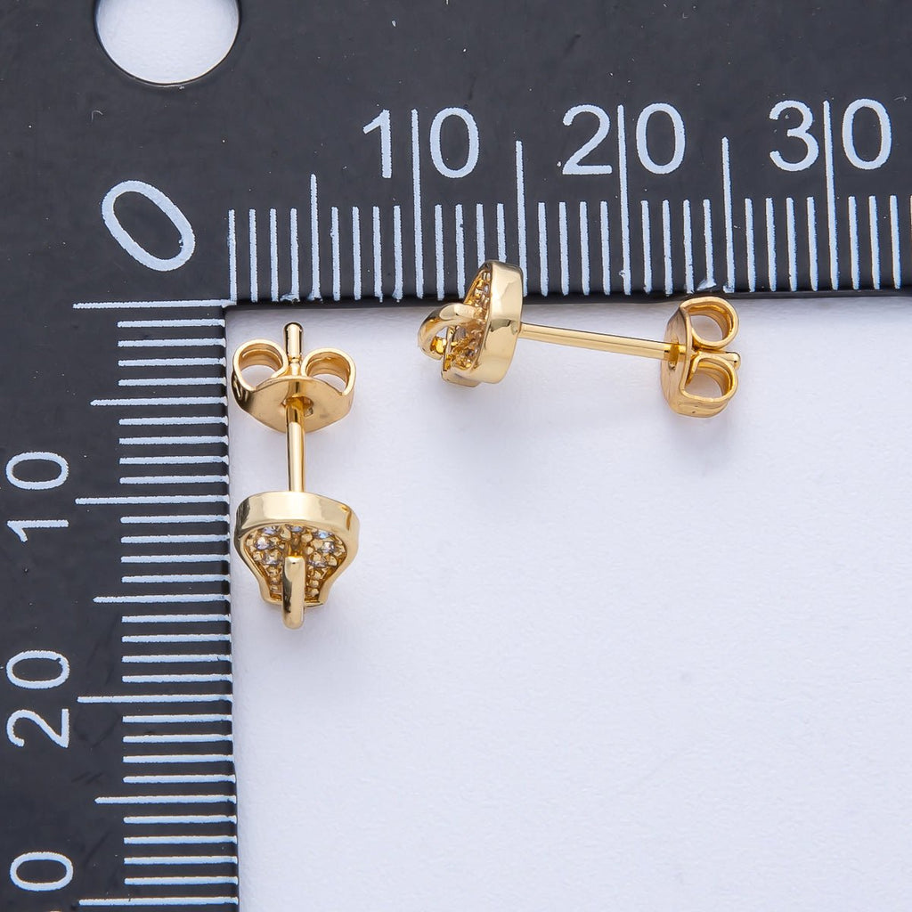 18K Gold Filled 15mm Micro Paved CZ Light Bulb Stud in Gold &Silver | Earrings-00225 Earrings-00226