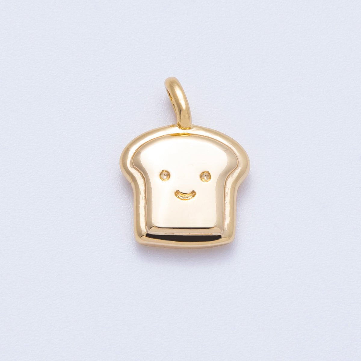 18K Gold Filled 15mm Mini Happy Toast Bread Charm | Charms-00424