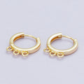 18K Gold Filled 15mm Minimalist Triple Open Loop Drop Huggie Earrings | Findings-00108