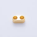 18K Gold Filled 15mm Minimalist Wide Double Hole Slide Bead Finding | Z1670
