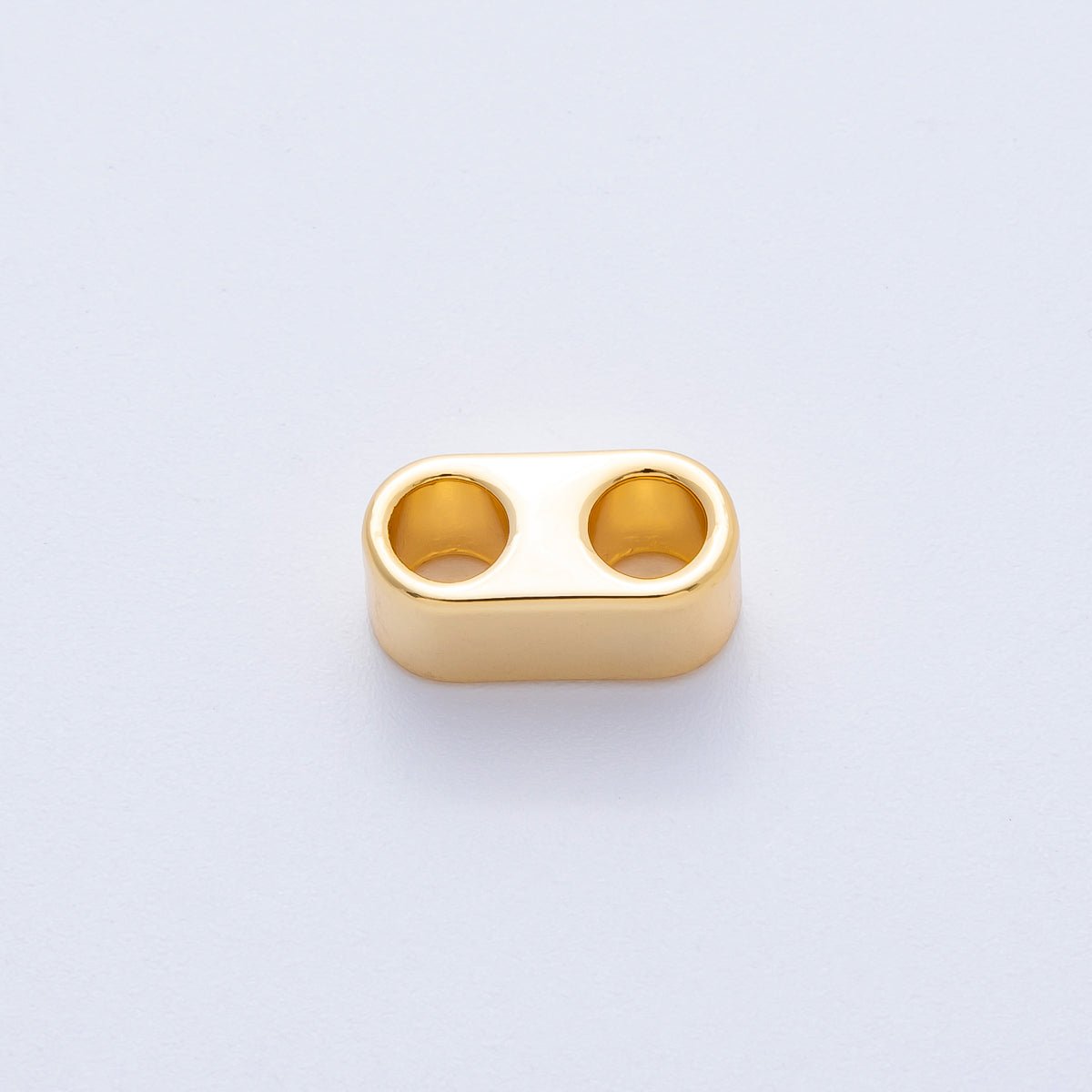 18K Gold Filled 15mm Minimalist Wide Double Hole Slide Bead Finding | Z1670