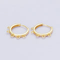 18K Gold Filled 16.5mm Minimalist Five Open Loop Drop Huggie Earring | Findings-00115