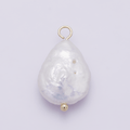 18K Gold Filled 16mm Freshwater Pearl Teardrop Handmade Charm | P01955
