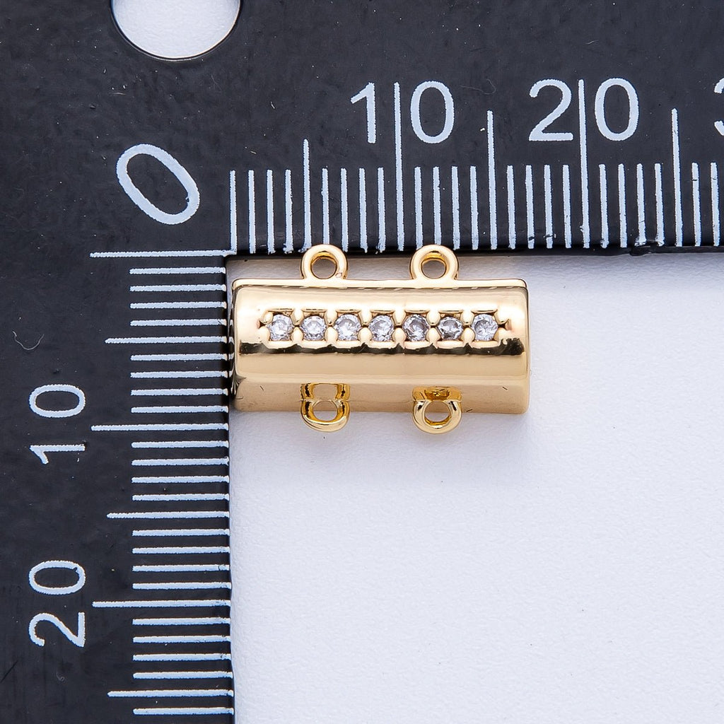 18K Gold Filled 16mm Micro Paved CZ Detangler Finding in Gold & Silver | Findings-00079 Findings-00080