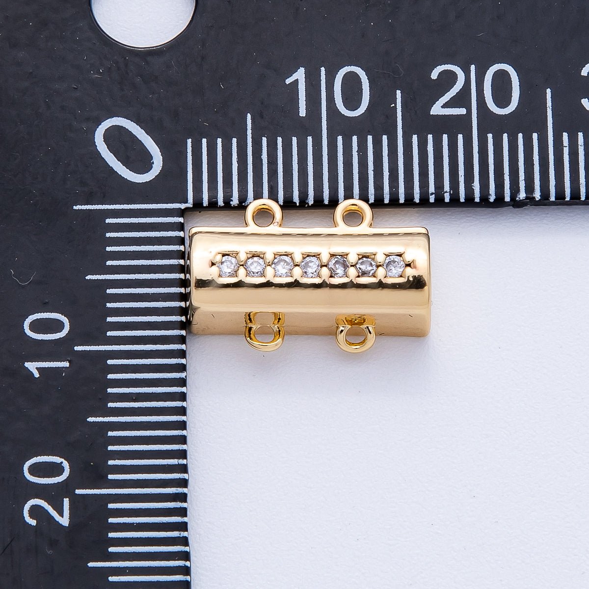 18K Gold Filled 16mm Micro Paved CZ Detangler Finding in Gold & Silver | Findings-00079 Findings-00080