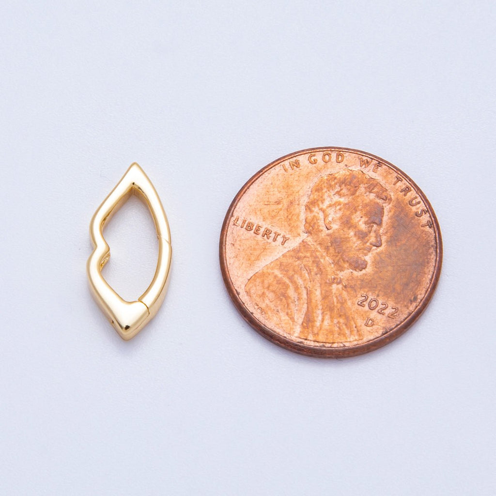 18K Gold Filled 16mm Minimalist Geometric Lips Push Gate Findings | Findings-00119