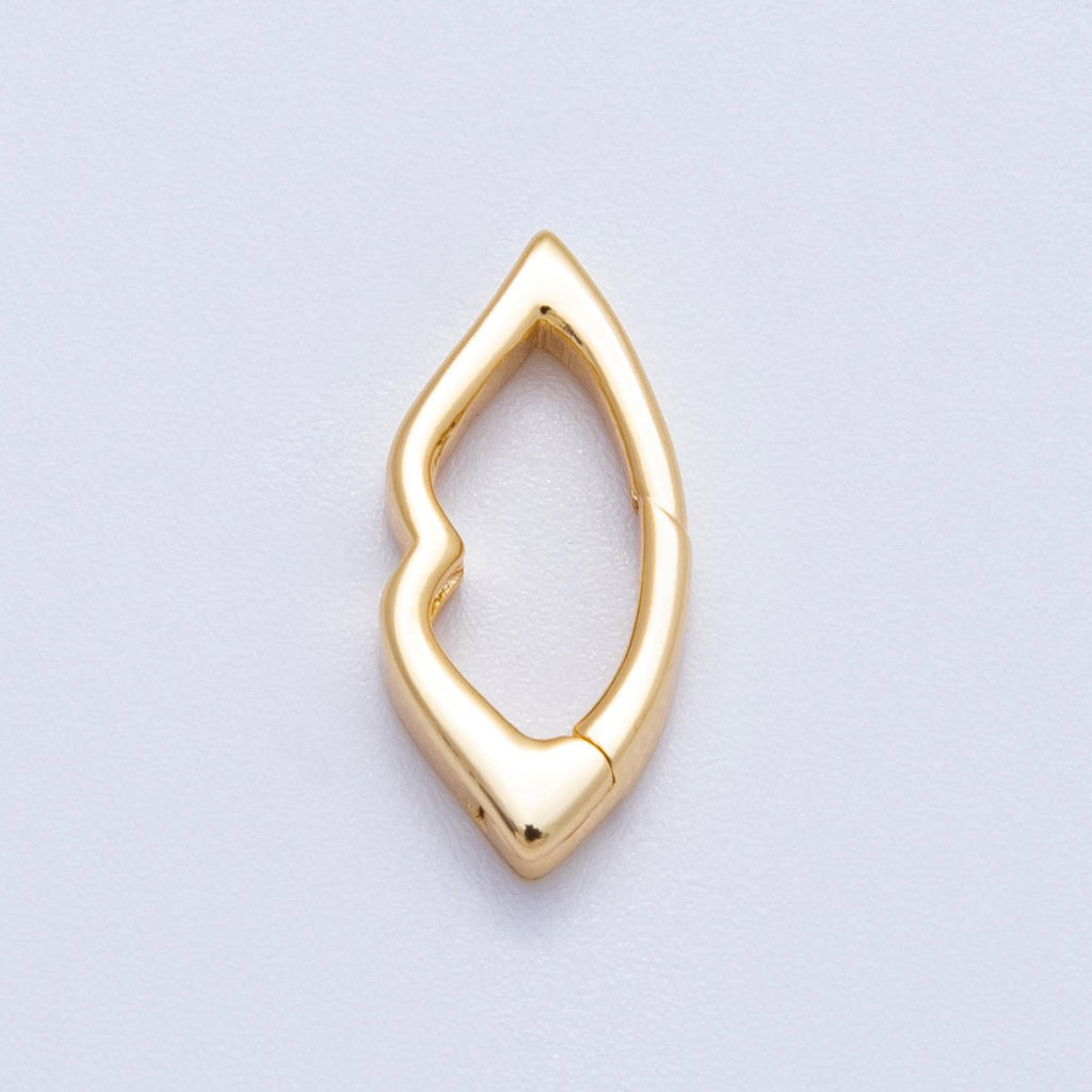 18K Gold Filled 16mm Minimalist Geometric Lips Push Gate Findings | Findings-00119