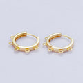 18K Gold Filled 17.7mm Minimalist Five Open Loop Drop Huggie Earrings | Findings-00105