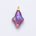 18K Gold Filled 18mm Purple Baroque Freshwater Pearl North Star Charm | Charms-00476
