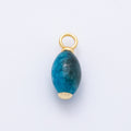 18K Gold Filled 20mm Blue Calcite Gemstone Drop Charm | AK143