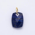 18K Gold Filled 20mm Lapis Lazuli, Turquoise, Rose Quartz, Tiger Eye Multifaceted Gemstone Rectangle Charm | Charms-01421 ~ Charms-01423