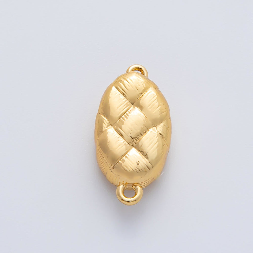 18K Gold Filled 20mm Quilted Box Clasps Closure Finding in Gold & Silver | Z1453