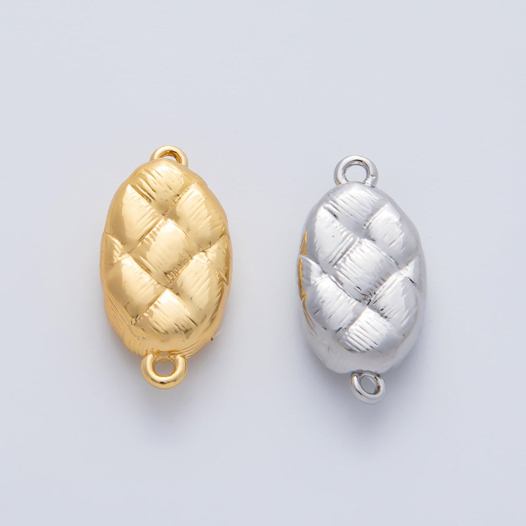 18K Gold Filled 20mm Quilted Box Clasps Closure Finding in Gold & Silver | Z1453